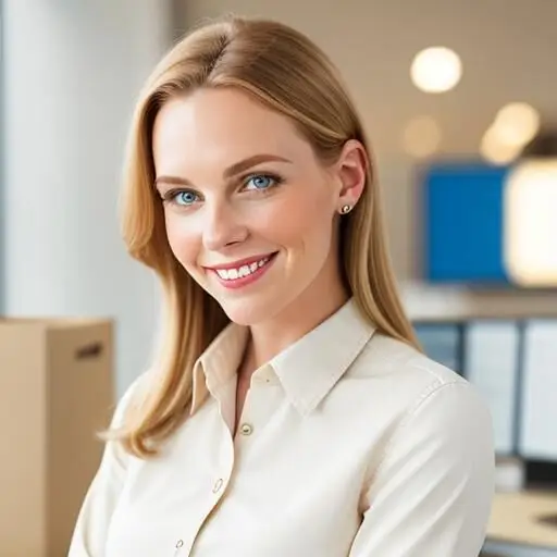 Smiling support team member in an office