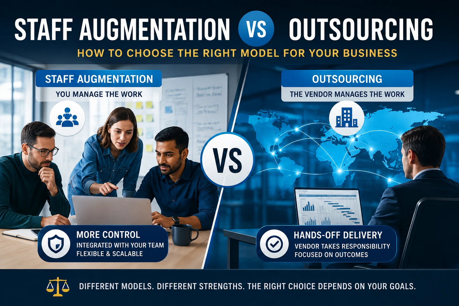 Staff Augmentation vs Outsourcing: How to Choose Right