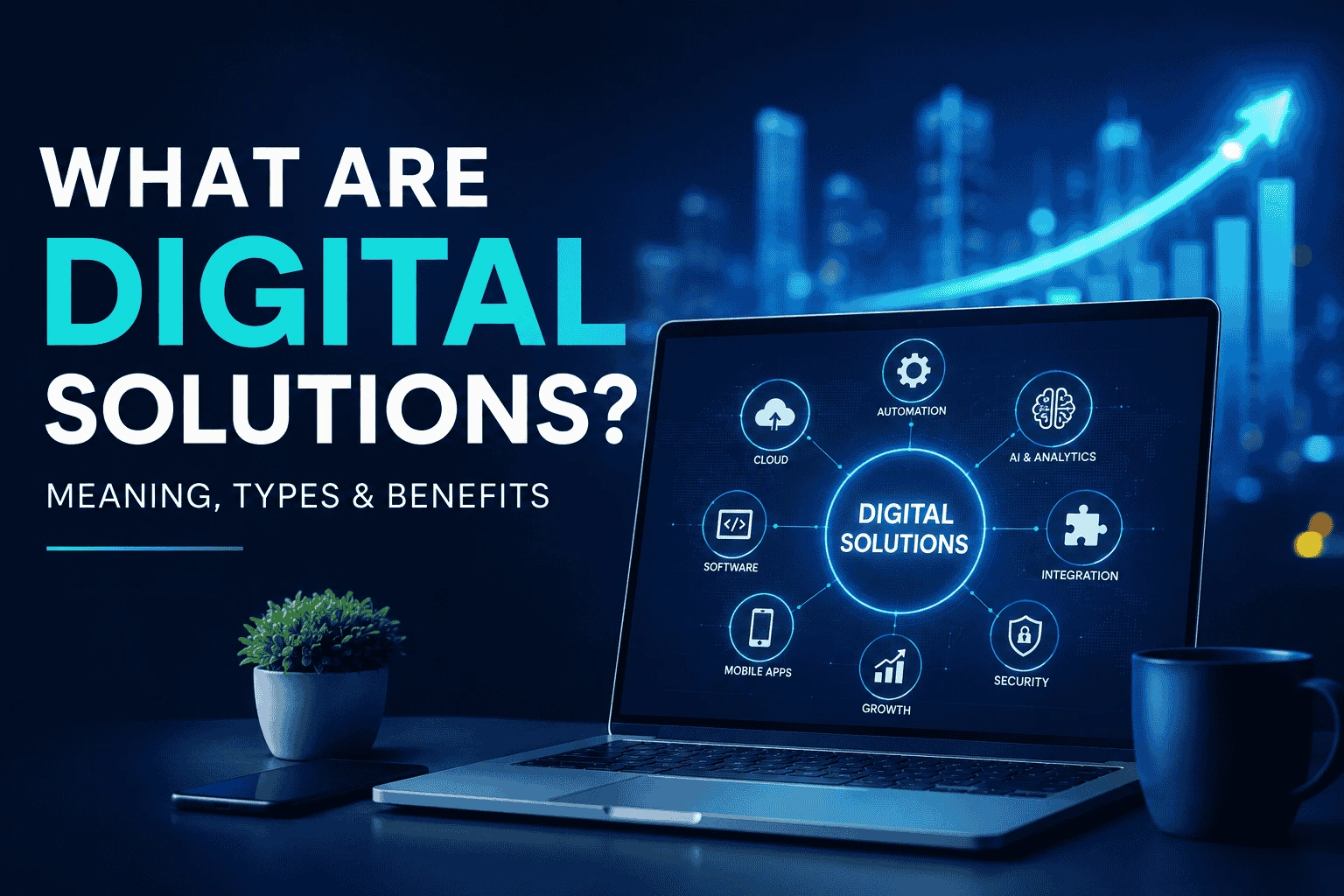the image with illustration of digital solution