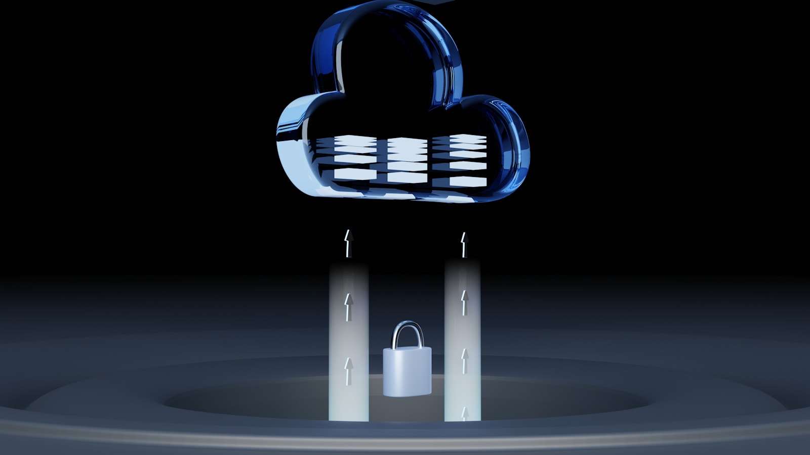 Cloud security illustration with padlocks